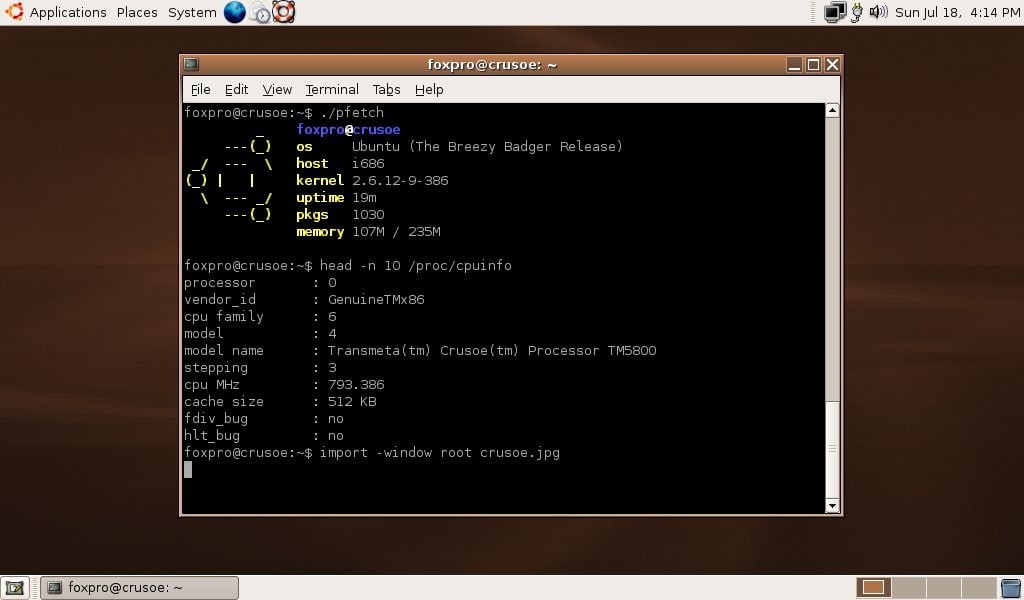 Ubuntu 5.10 desktop